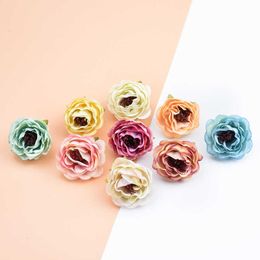 Dried Flowers 10pcs Fake Stamen Decorative Wreaths Diy Gifts Box Artificial Plants Bride Brooch Home Decor Silk Roses Heads