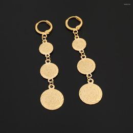 Dangle Earrings Gold Color Coin Muslim Islamic Jewelry Ancient Arab Women Jewellry