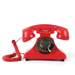 Vintage and Retro Style Audio Guestbook,Red Rotary Phone for Wedding Party Gathering