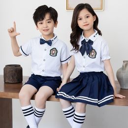 Clothing Sets Kindergarten dress summer dress British college style children's school uniform set 230612