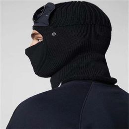 Two lens windbreak hood beanies outdoor cotton knitted windproof men face mask casual male skull caps hats black grey army green h231U