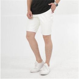 Men's Shorts Summer Leather Pants Men'S Thin Slim Fit Hip Lift Youth Pantalon En Cuir Korean Edition Elastic Colour Trousers White