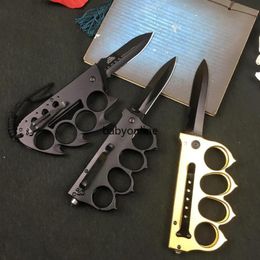 Folding Knife Mutifunction Brass Knife Stainless Tool Camping Selfdefense Knuckles FY4378 Outdoor Steel Folding Knife Rplhi1208940202I