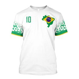 Men's T-Shirts Brazil Men's T-shirt Football Jersey 3D Print T Shirt Graphic T Shirts Soccer Summer Plus Size Athlete Sportswear Tops Clothing 230613