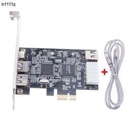 Cards 4 Ports 1394a Expansion Card Pcie 1x to Ieee 1394 Dv Video Adapter 1x 4pin 3x 6pin 1394 Controller Firewire Card for Desktop Pc