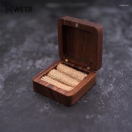 Jewelry Pouches Wood Engagement Ring Box Bride & Groom Wedding Gift Wooden