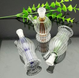 Glass Smoking Pipes Manufacture Hand-blown bongs Mini Striped Round Glass Water Smoke Bottle