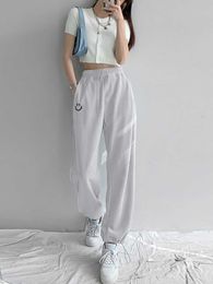 Women's Pants Capris Spring Autumn Women pants Grey Sweatpants Casual Baggy Pants female Vintage Harajuku Streetwear sport Wide Leg Trousers