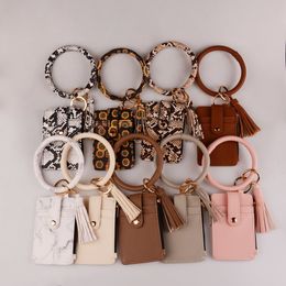 Key Rings Sell Keychain Bag for Women Men Leopard O Wallet PU Leather Tassel Card Snake Bracelet Zipper Jewellery 230612