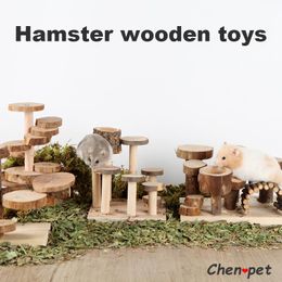 Toys Natural Apple Tree Wood Hamster Climbing Toy Small Pet Home Decor Chinchilla Ladder Guinea Pig Accessories Exercise Chewing Toy