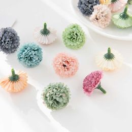 Dried Flowers 100Pcs Artificial Hydrangea Wedding Christmas Headdress Wreath Diy Candy Box Home Room Decor Silk Carnation