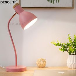 Table Lamps DENOLITE Macaron Eye Protection Study Desk Light White/Black/Green/Pink Bedside Lamp For Dormitory Bedroom Office
