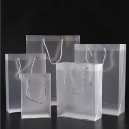 Matte Clear Handbags for Garment Cosmetics Makeup Festive Gift and Travel Transparent Plastic Clear Bag 10 Sizes Universal Packaging Lwpbk