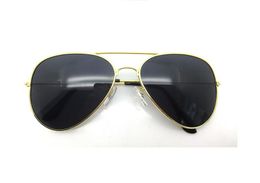 Classic Pilot Men Women Sunglasses Metal Gold Frame Glass Black lens size 58mm 62mm suitable beach driving fishing with Accessories