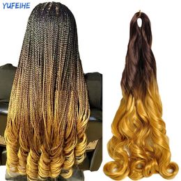 Hair Bulks Wavy French Bulk Spiral Curly Crochet Braid Hair Synthetic Loose Wave Curls Afro High Temperature Hair Extensions for Women 230613