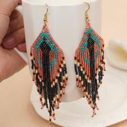 Dangle Earrings Hypoallergenic Tassel Earring Gold Plated Stainless Steel Handmade Jewelry For Women Bohemia Miyuki Beaded Drop