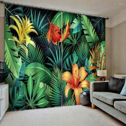 Curtain Home Decor Window Living Room Printing Tropical Forest Curtains 3D Blackout Drapes