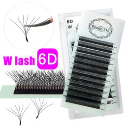 Makeup Tools Cilios W 6D W Eyelashes Extensions 5D Easy Fanning False Lash Faux Mink 6D Ready Made Fans Doll Makeup YY Cluster Bundles 230612