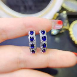 Stud Earrings Natural Sapphire Women's Silver 925 Wedding Gems Sterling Certified Jewellery Boutique