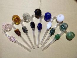 Glass Smoking Pipes Manufacture Hand-blown bongs Classic Colourful Skeleton Bubble Glass Curved Pot