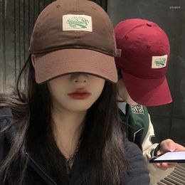 Ball Caps Japanese Patch Embroidery Baseball Cap Women Spring Summer Versatile Couple Casual Soft Top Big Head Adjustable Dad Hat