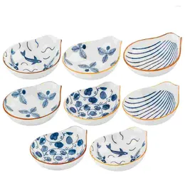 Bowls 8 Pcs Ceramic Soup Spoon Saucer Soy Dishes Dip The 9.5X7.5CM Dipping Condiment Ceramics Cups Small