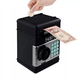 Decorative Objects Figurines Electronic Piggy Bank ATM Password Money Box Cash Coins Saving Safe Automatic Deposit Banknote Christmas Gift 230613