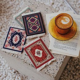 Table Mats Retro Turkey Placemats Bohemian Mat Non Slip Coffee Cup Tablemat With Tassels Dining Kitchen Accessories
