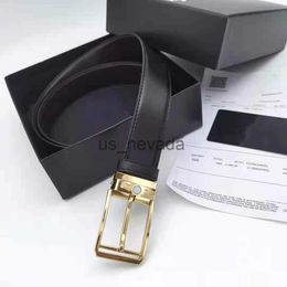Other Fashion Accessories Men Genuine Leather Reversible Belt Classic Casual Dress Belts with Prong Buckle Including Box J230613