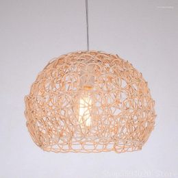 Pendant Lamps Bamboo Rattan Lustre Lights Braided Lamp Creative Spherical Living Room Industrial Lighting Bedroom