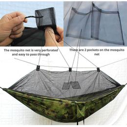 Hammocks Camping Garden Hammock With Net Outdoor Furniture Bed Strength Sleep Swing Portable Hanging