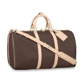 ファッションダッフルバッグアウトドアパック旅行バッグクラシックロゴデザイン大容量50cmユニセックスハンドバッグ