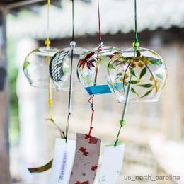 Garden Decorations Romantic glass sakura wind bells style balcony decoration wind chime girl gifts R230613