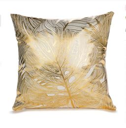 2023 Gold Pillow Case Plant Pattern Linen 45x45cm Decorative Cushion Cover Sofa Ins Style Pillowcase Car Home DecorPillow