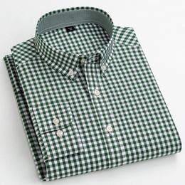 Men's Dress Shirts Men's Casual Plaid Shirt Comfortable Special Design Long Sleeve Easy-care Shirts High Quality 100% Cotton Smart Shirts 230612