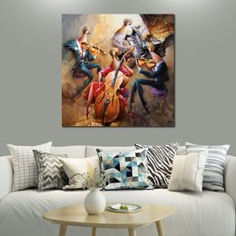 Abstract Canvas Art Musical Performance Hand Painted Artwork Painting for Office Space Modern Decor