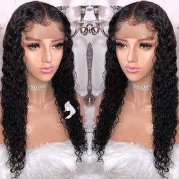 24 Inch Deep Wave 180 Density Lace Front Wig Wavy Curly Wigs for Black Women with Baby Hair Natural Hairline