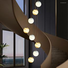 Pendant Lamps Planet Glass Lampshade Lights Modern Dining Room Bar Bedside Stairwell For Ceiling Entrance Light Fixture