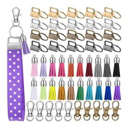 Keychains 60 Pcs Key Fob Hardware Set Include 20 Wristlet With Keyring And Keychain Tassel Swivel Snap Hook5102357186Q