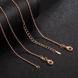 Genuine 925 Sterling Silver Jewellery Chains Necklace Rose Gold Link Chain Necklace Clasps Tag Snake Cross Box Beads Choker Chain 45cm Wholesale