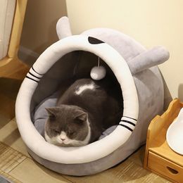 Mats New Pet Cat House Cat Bed Semienclosed Villa Cool Den Removable And Washable Kennel Comfortable Four Seasons Universal