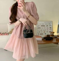 Casual Dresses Korean Versionedition Led Mechanism Has Been Eight Years Splicing Fairy Skirt Color Dress