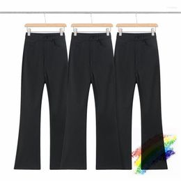 Men's Pants Black Micro Flare Casual Men Women 1:1 Quality Zipper Trousers Track