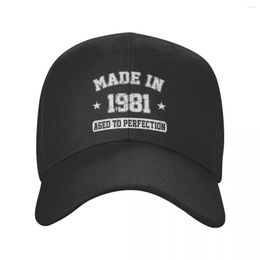 Ball Caps Personalized Made In 1981 Aged To Perfection Baseball Cap Women Men Breathable 41th Birthday Gift Dad Hat Outdoor Spring Hats