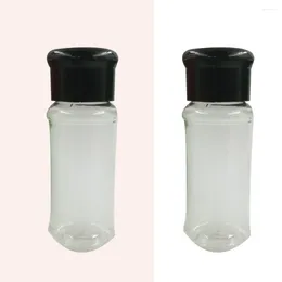 Dinnerware Sets Salt Bottle Plastic Pepper Shakers Spice Jar Seasoning Bottles Storage Black Container