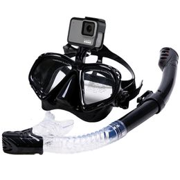 Diving Masks JoyMaySun Snorkel Tube Set Diving Mask Anti-Fog Swimming Diving Goggles Snorkel Tube For GoPro Underwater Sports Camera 230612