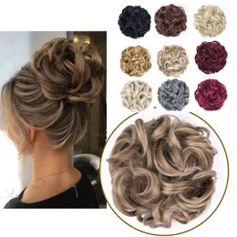 Chignons 1pc 75grams Synthetic Hair Bun More Thick and Fluffy Messy Scrunchies Elastic Chignon Natural Looking Updo 230613