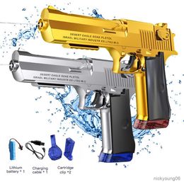 Sand Play Water Fun Desert Eagle Electric Gun Large Capacity Automatic Pistol Summer Pool Beach Outdoor PlayToy for Kid Gift R230613