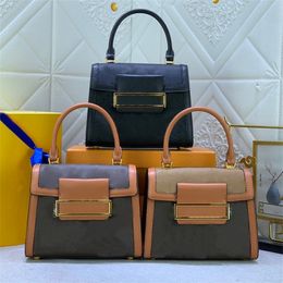 Mini Dauphine Lock XL bag Luxury Designer Women coated canvas Handbags Shoulder Crossbody Bag Gold-color hardware Magnetized front lock Removable adjustable Strap
