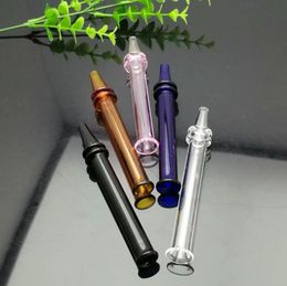 Glass Smoking Pipes Manufacture Hand-blown bongs Coloured double wheel glass suction nozzle